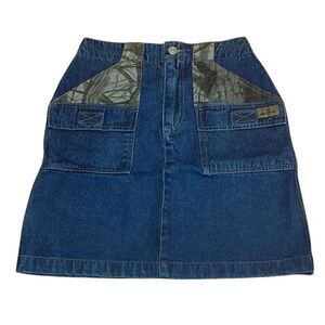 Vintage Real Tree and denim Jean Skirt XS